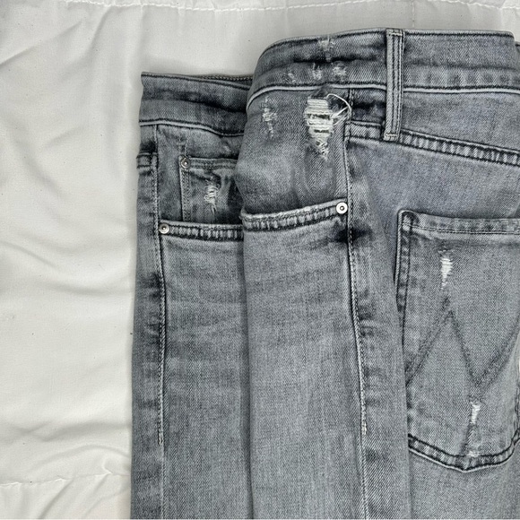 Mother The Scrapper Cuff Ankle Fray jeans Shadows In The Grass 29 - Picture 4 of 15